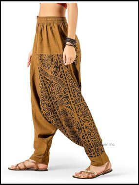 Unisex Harem Pants Boho Loose Cotton Joggers with Pockets Lounge Yoga